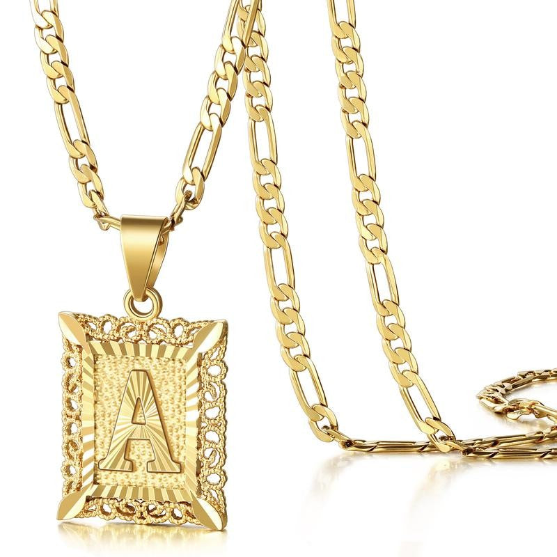 Elara Ave™- A-Z Initial Letter 18K Gold Plated Pendant