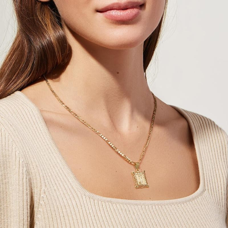 Elara Ave™- A-Z Initial Letter 18K Gold Plated Pendant