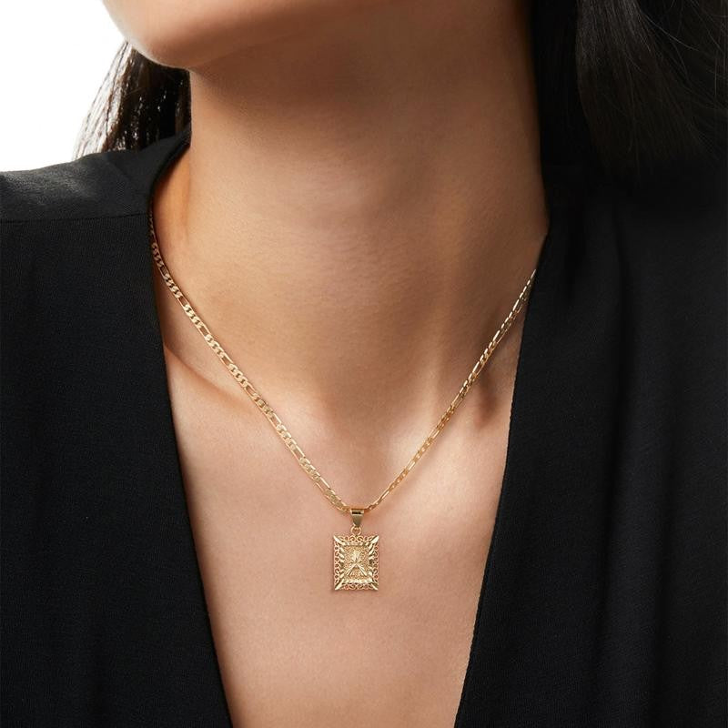 Elara Ave™- A-Z Initial Letter 18K Gold Plated Pendant