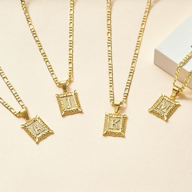 Elara Ave™- A-Z Initial Letter 18K Gold Plated Pendant