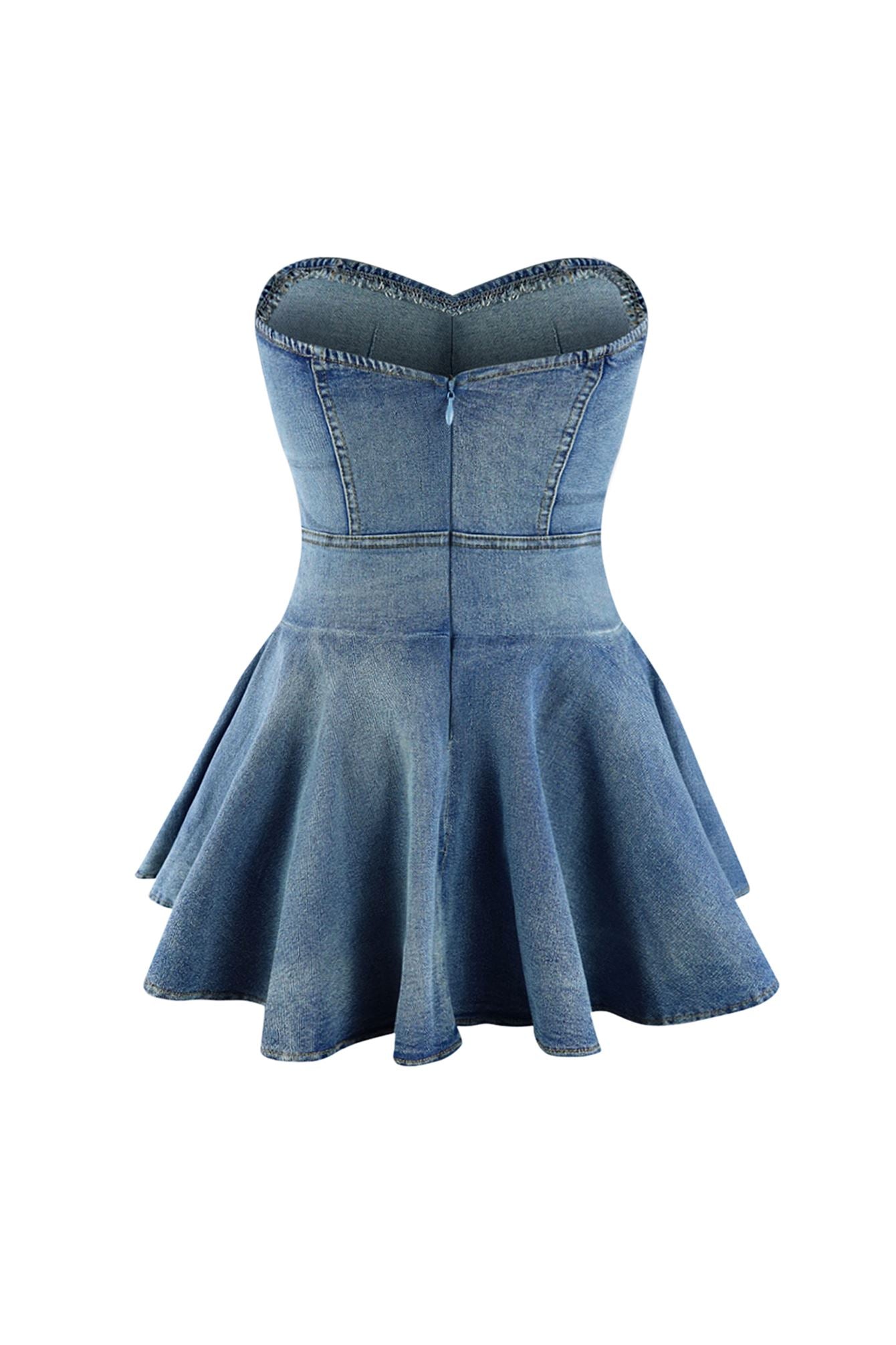 Elara Ave™- Denim Balletcore Corset Mini Dress