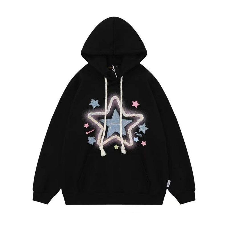 Elara Ave™- Star Embroidered Hoodie