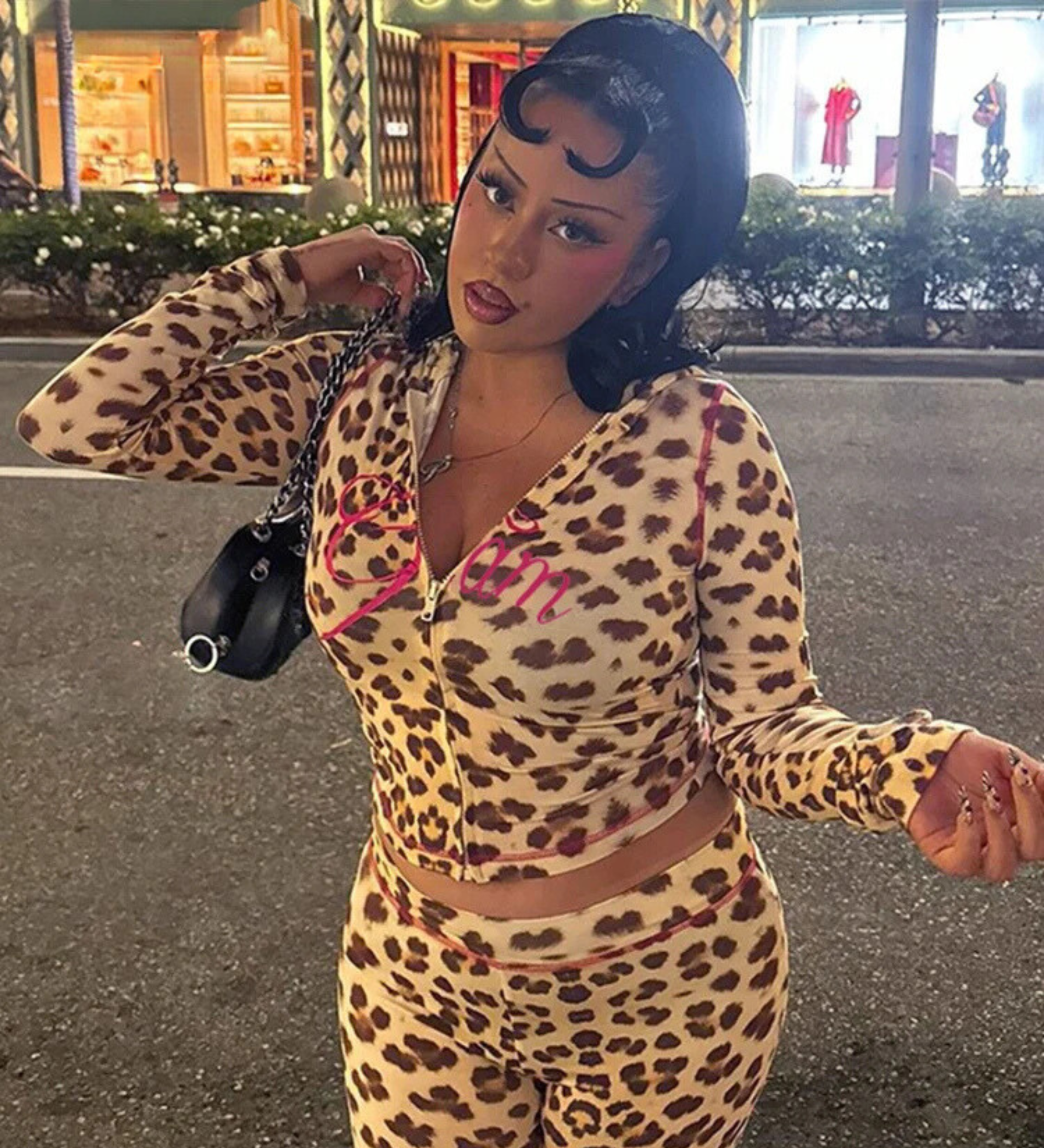 Elara Ave™- Leopard Print Tracksuit Set