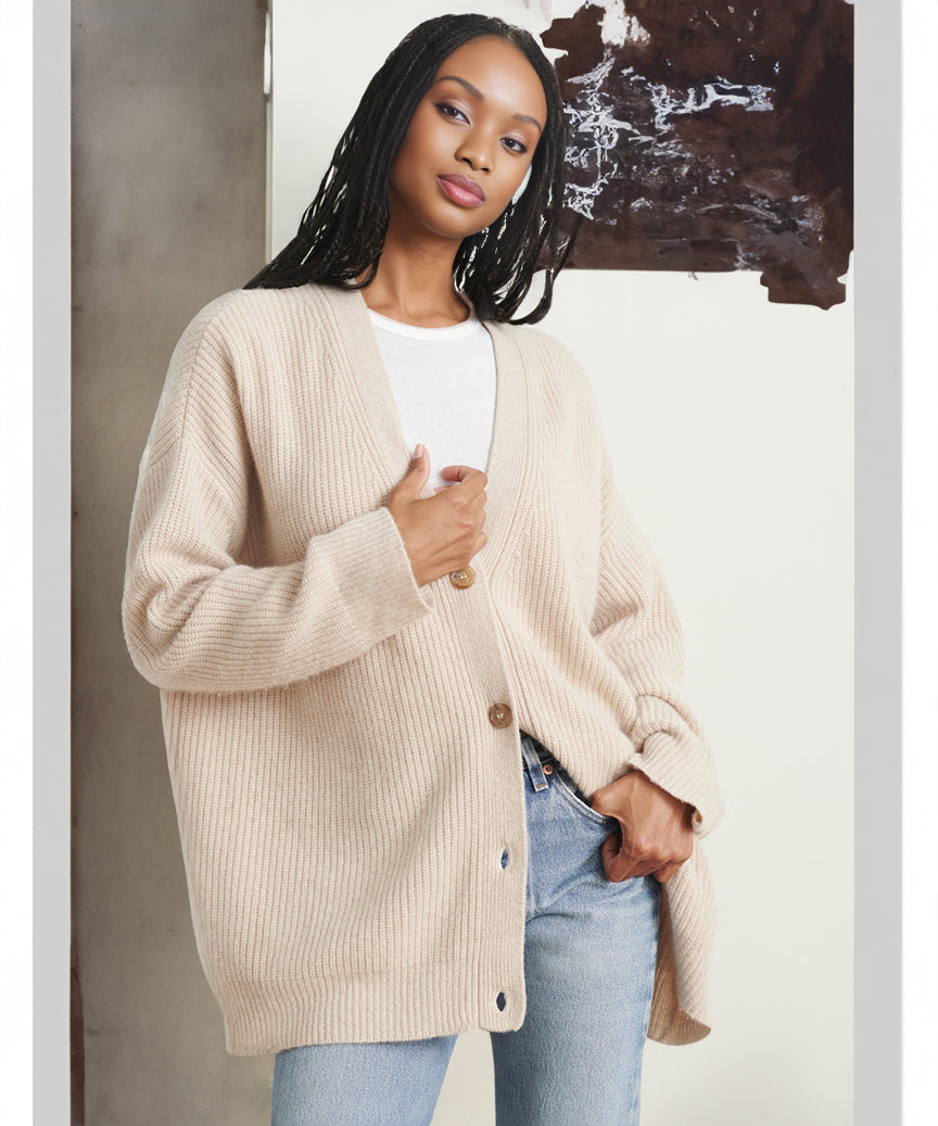 Elara Ave™- Cashmere Cocoon Cardigan