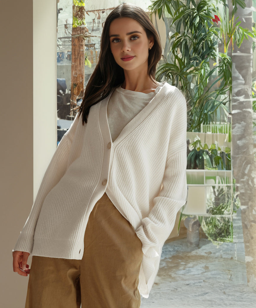 Elara Ave™- Cashmere Cocoon Cardigan