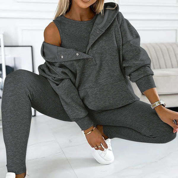 Elara Ave™- 3 Piece Hooded Lounge Set