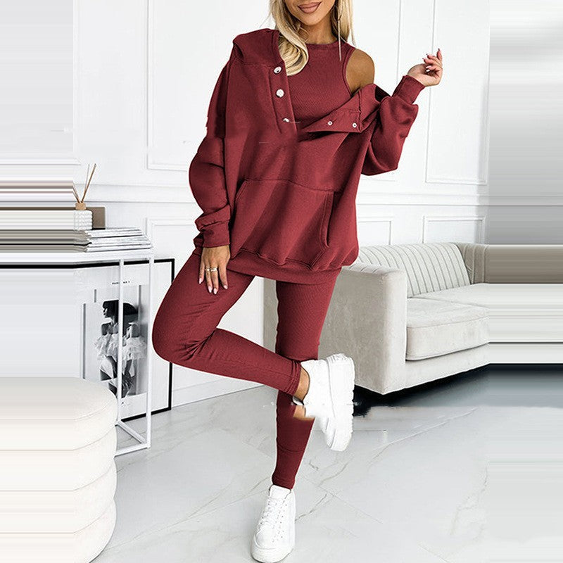 Elara Ave™- 3 Piece Hooded Lounge Set